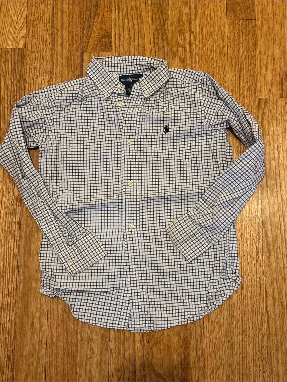 Ralph Lauren Blue & White Checked Button-Up Shirt